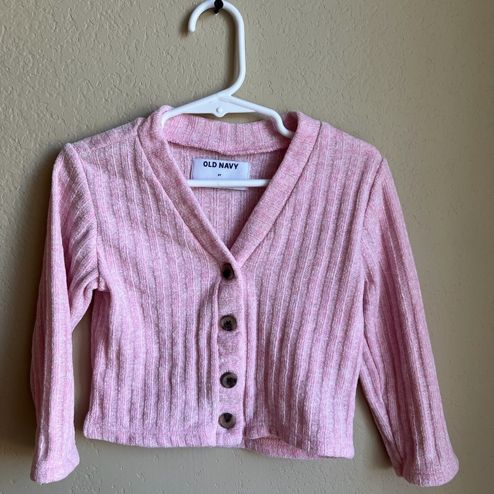 Old Navy Light Pink Ribbed Cardigan